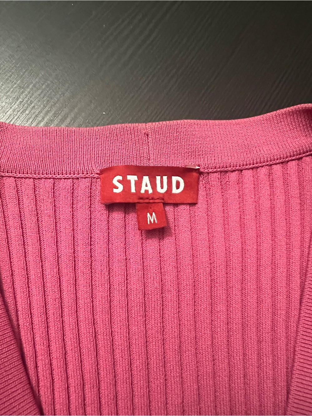 STAUD Shoko Rib-Knit Sweater Dress Size Medium Long Sleeve Color Block Stripe - Picture 7 of 11